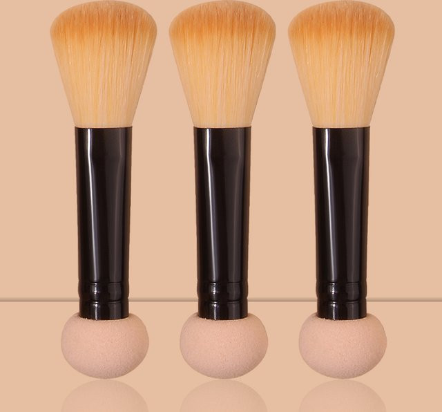 KOSSHOW Doppelköpfige Make-up-Pinsel mit Schwamm und Weichfaserborsten, 3 Stück - Bild 1