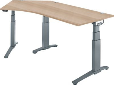 Schäfer Shop Genius ERGOSTYLE S Eckschreibtisch elektrisch höhenverstellbar, Eiche/Anthrazit, B/T/H: 216,5 x 80,0 x 64,5-130,5 cm - Bild 1