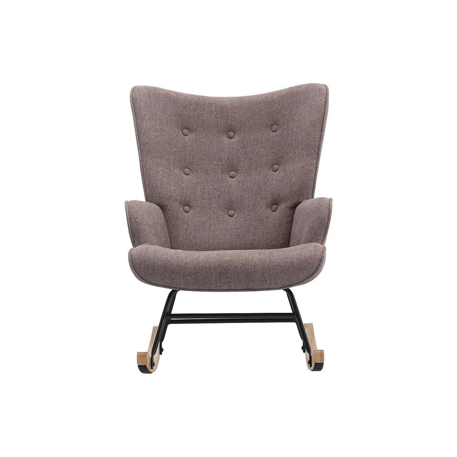 Vente-unique Schaukelstuhl Elmina in Taupe mit meliertem Stoff und Armlehnen, Höhe: 86 cm - Bild 2
