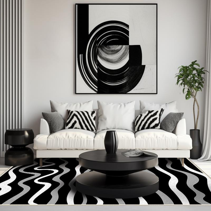 Schmutzabweisender Wohnzimmer Teppich Nordwind Sand aus Crystal Velvet, rutschfest, B/T: 60 x 90 cm - Bild 2
