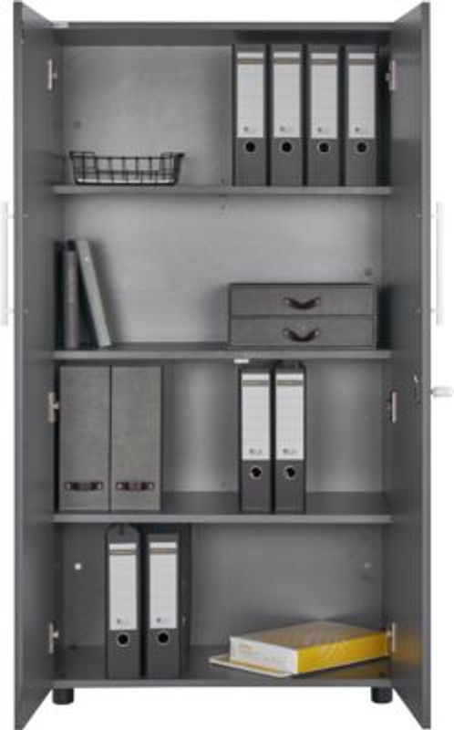 Schäfer Shop Select Schrank SET UP mit 4 Türen, abschließbar, Graphit, B/T/H: 80 x 42 x 151,4 cm - Bild 2