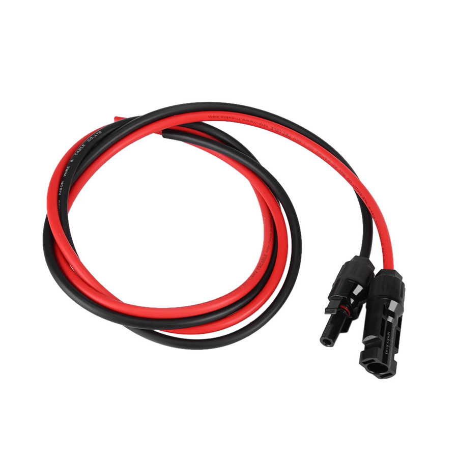 Paar Rot-Schwarze Solarmodul-PV-Kabel mit 2,5mm Querschnitt und Stecker- sowie Buchsenanschlüssen - Bild 2