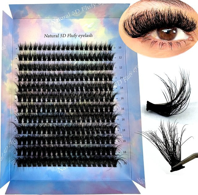 NewDIY 5D Fluffy Lash Clusters Einzelwimpern, Black, CC Curl, 10-20mm - Bild 1