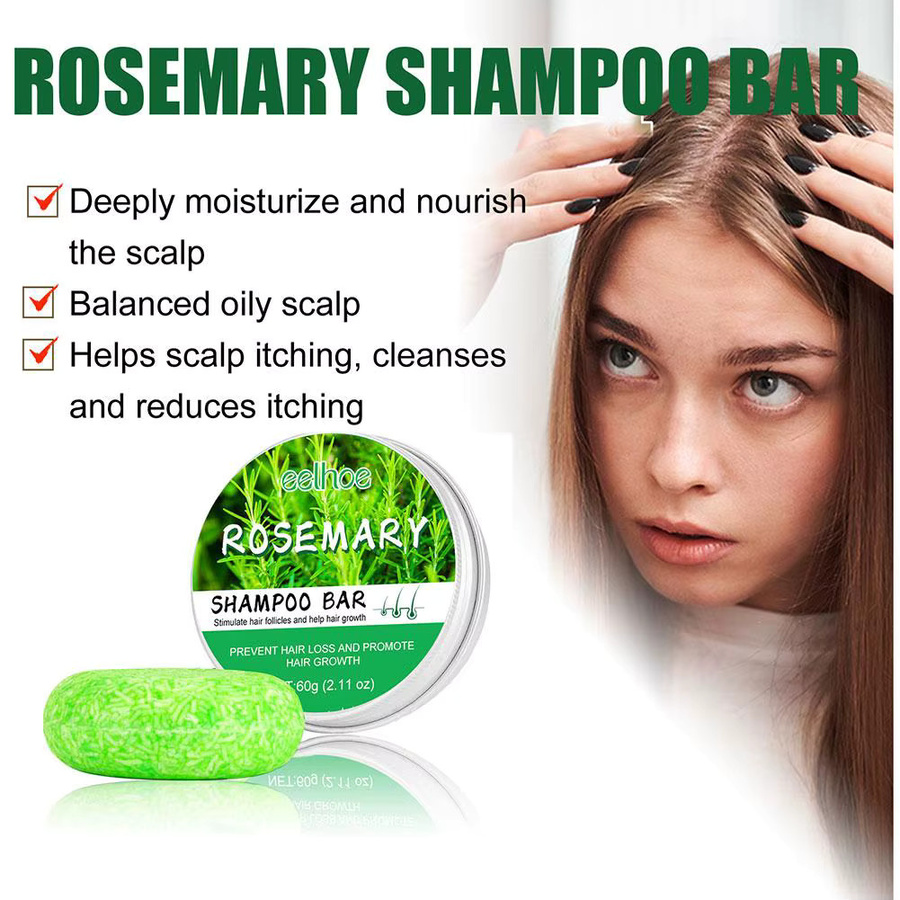 Rosmarin-Shampoo-Seife mit Ingwer, Bambus, Lavendel, trockenem, strapaziertem Haar - Bild 3