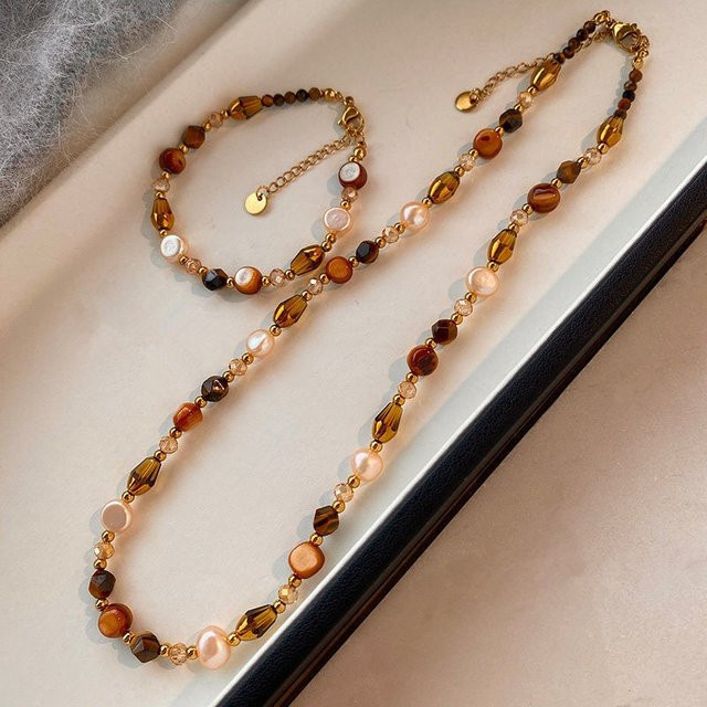 Minar Halskette, Kupfer, Gold, Perle, Damen - Bild 1