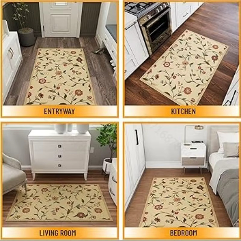 VIKAMA Retro-Teppich im orientalischen Design, Sandfarben, Rechteckig - Bild 3