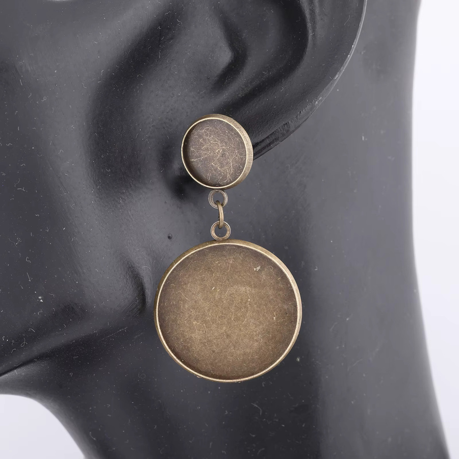 reidgaller Ohrstecker Basis Rohlinge, Antik Bronze, 12mm, 25mm - Bild 3