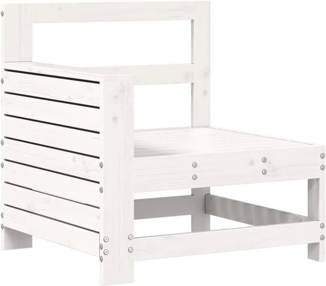 vidaXL Gartensofa aus Massivholz Kiefer in Weiß mit rustikaler Optik, B/T/H: 69 x 62 x 70,5 cm - Bild 1