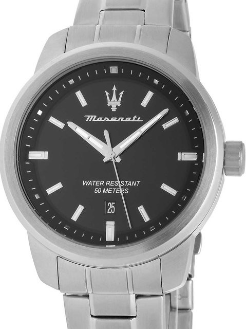 Maserati Herrenuhr Successo, Quarz, Edelstahl, Schwarz, 44 mm, 5 ATM - Bild 1