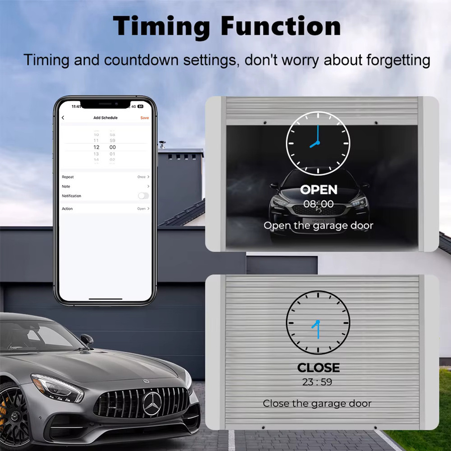 Onenuo Tuya WiFi Smart Garagentor Öffner Controller mit Alexa und Google Home Unterstützung, Smart Life kompatibel, Farben: Weiß oder Schwarz - Bild 3