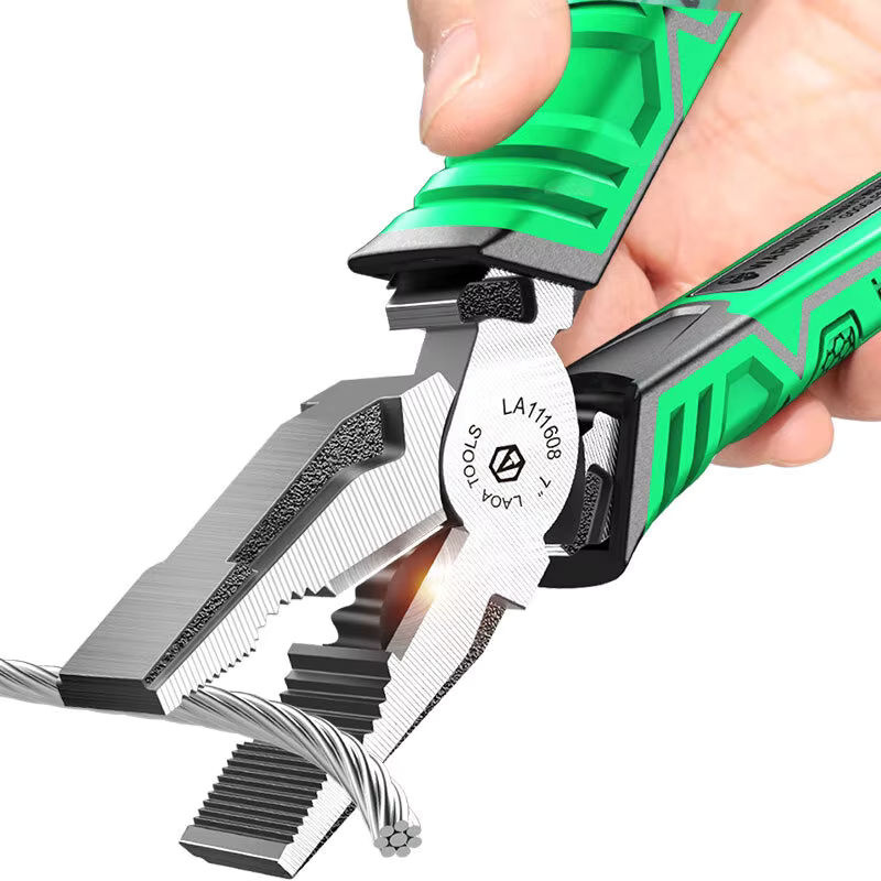 LAOA Professionelle Exzentrische Kombinationszange aus CRV in Grün, 7 Zoll (18 cm) - Bild 4
