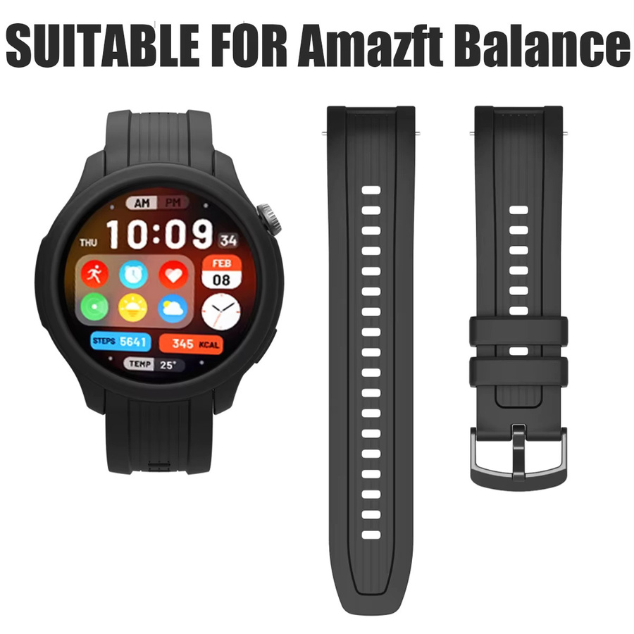Huami Armband für Amazfit Balance, Silikon, Schwarz, Unisex - Bild 3