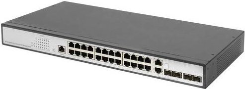 Digitus DN-80221-3 Managed Netzwerk-Switch 19 Zoll in Schwarz mit 24 x 10/100/1000 Mbit/s RJ45 und 4 SFP Uplink-Ports - Bild 1