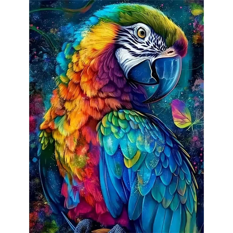HUACAN 5D Diamant-Mosaik Papagei Gemälde mit Sternenhimmel, B/H: 30 x 20 cm, Multicolour - Bild 3