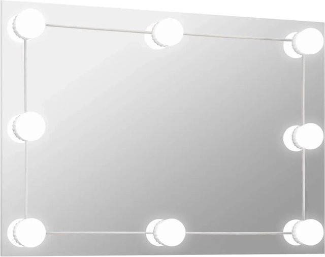 vidaXL Wandspiegel mit LED-Beleuchtung in Silber, rechteckig aus Glas - Bild 1