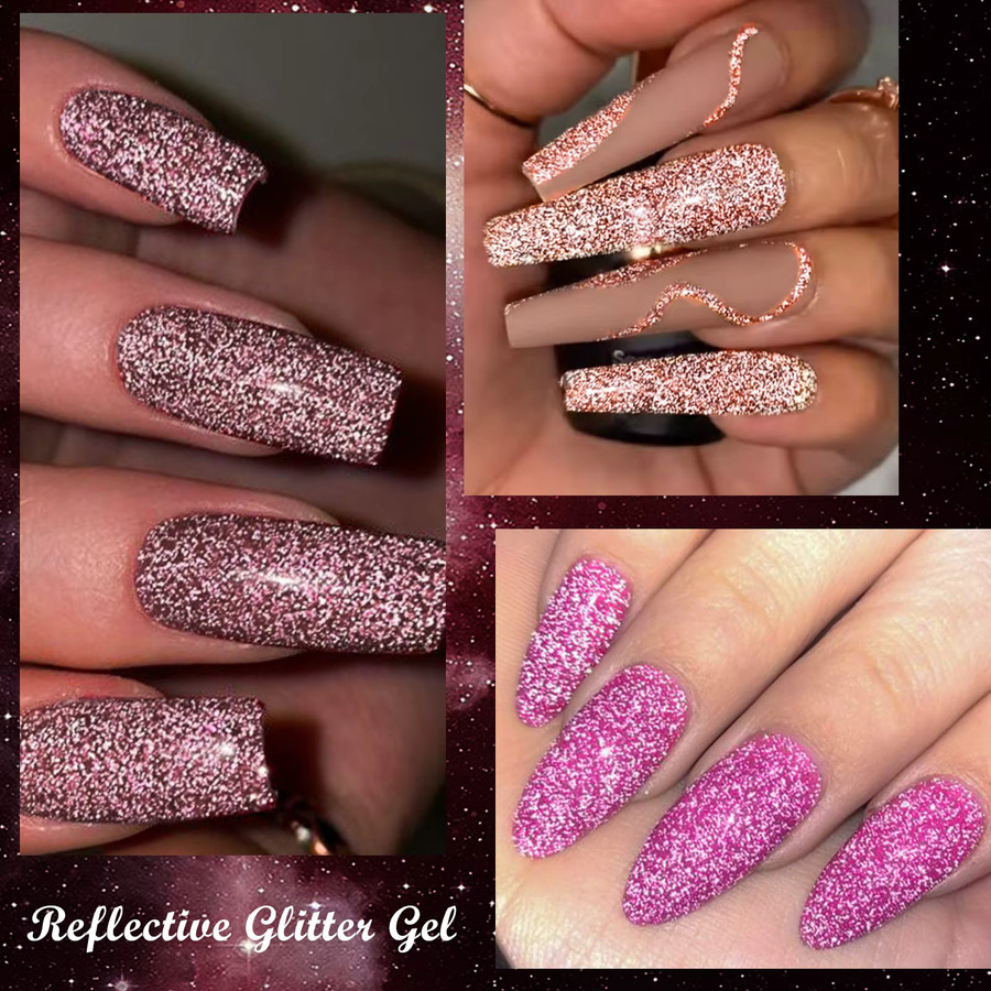 MEET ACROSS Gel Nagellack Set, 8 Stück, fluoreszierend, glänzend - Bild 5