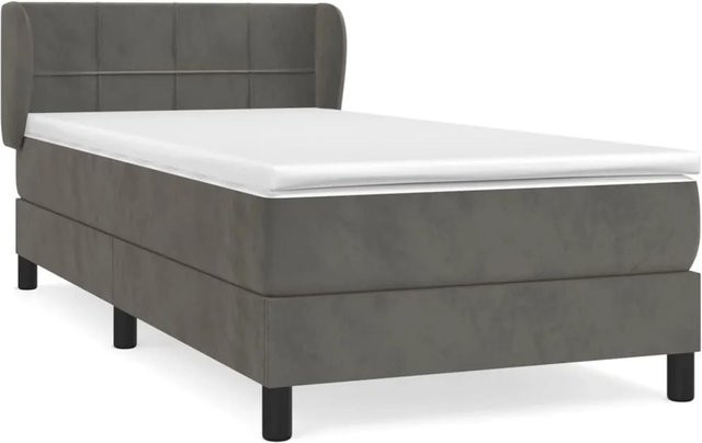 vidaXL Boxspringbett mit Matratze Dunkelgrau B/T/H: 90 x 200 x 103 cm - Bild 1