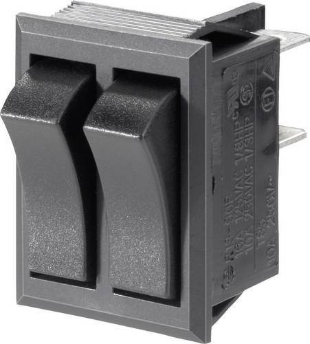 TRU Components Wippschalter TC-R13-90PAA-01 Schwarz 250 V/AC 10A 2 x Aus/Ein rastend - Bild 1