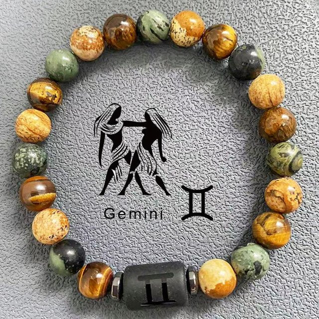 SunFlowers Story Armband, Naturstein, Perle, gray, Unisex - Bild 1
