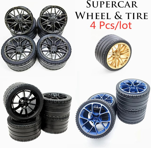 GSF Bausteine Rad und Reifen für Supercar, 4-teiliges Set - Bild 1