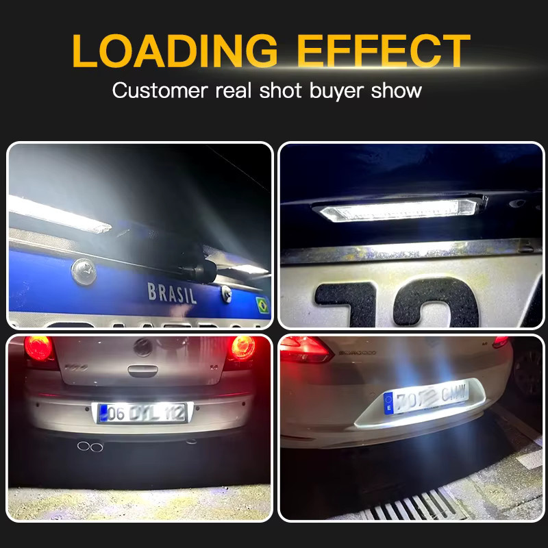2er Set APMATAUTO Canbus LED Kennzeichenleuchten 12V für Seat Leon Exeo Toledo Altea Ibiza Skoda Superb VW Amarok Passat CC B7 B8 - Bild 4