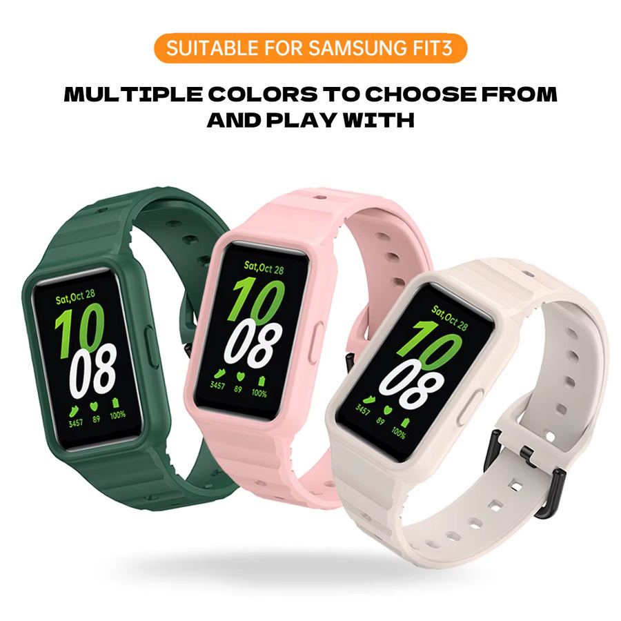CAOWTAN Uhrenarmband Silikon, Schwarz, Unisex, für Samsung Galaxy Fit 3 - Bild 3