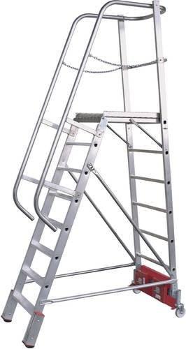 Krause Stabilo Podestleiter Vario kompakt aus Aluminium, 10 Stufen, Silber, B/T/H: 65 x 60 x 340 cm - Bild 1