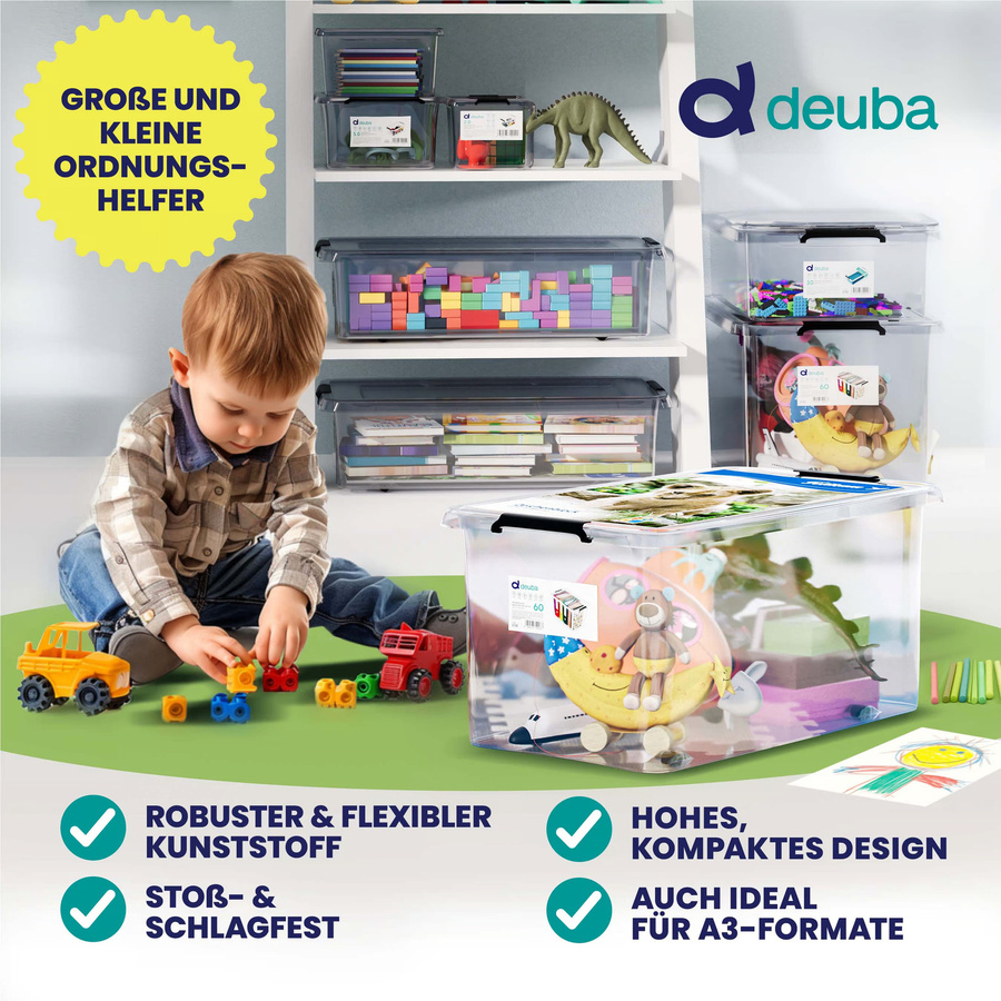 Deuba Aufbewahrungsbox transparent stapelbar B/T/H: 60 x 40 x 35 cm - Bild 2