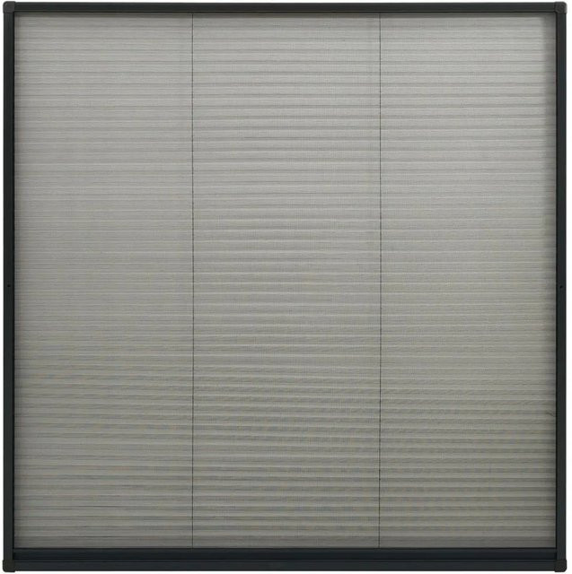 vidaXL Insektenschutz-Plissee für Fenster aus Aluminium in Anthrazit B: 120 cm x H: 120 cm - Bild 1
