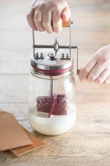 Butterfass mit Drehkurbel, 1 Liter - Bild 2