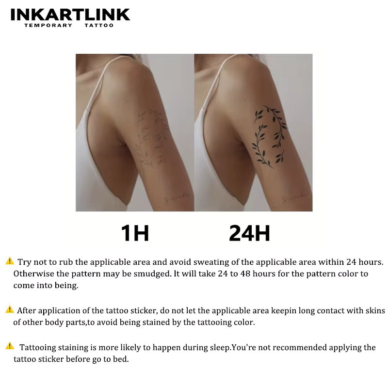 INKARTLINK Temporärer Tattoo-Aufkleber, Linienkunst, wasserfest - Bild 2