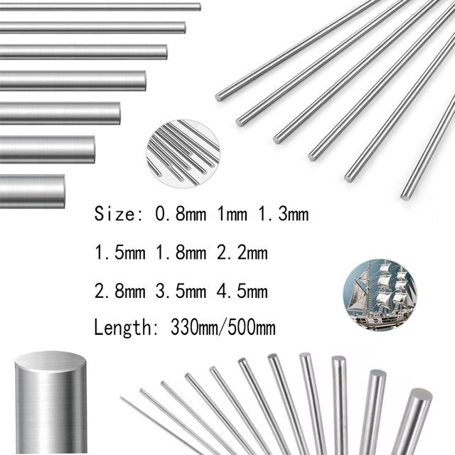 5 Stück Edelstahl Rundstab aus 304 Edelstahl in Silber für DIY-Handwerk und Modellbau - Bild 1