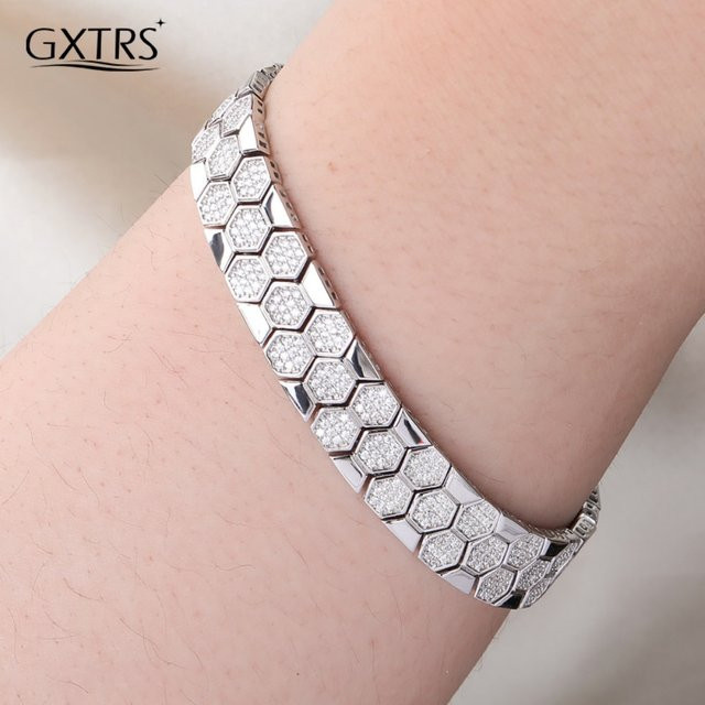 GXTRS Armband, 925 Silber, Moissanit, Unisex - Bild 1