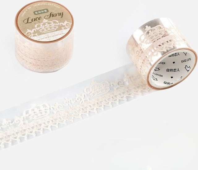 Love Home Garden Washi Tape mit Spitzenmuster aus PET für Scrapbooking und DIY Bastelarbeiten - Bild 1