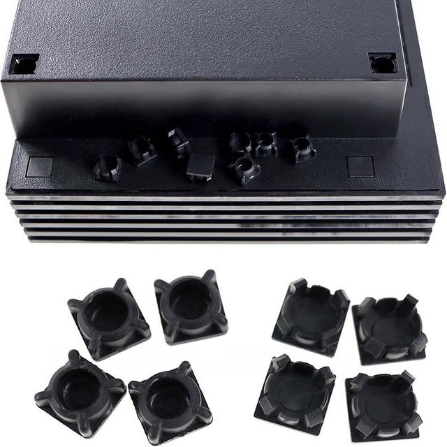 OULLX 8er Set rutschfeste Gummifüße und Silikonabdeckungen in Schwarz als Ersatzteile für PS2 3W 5W 30000 50000 Spielkonsolen - Bild 1