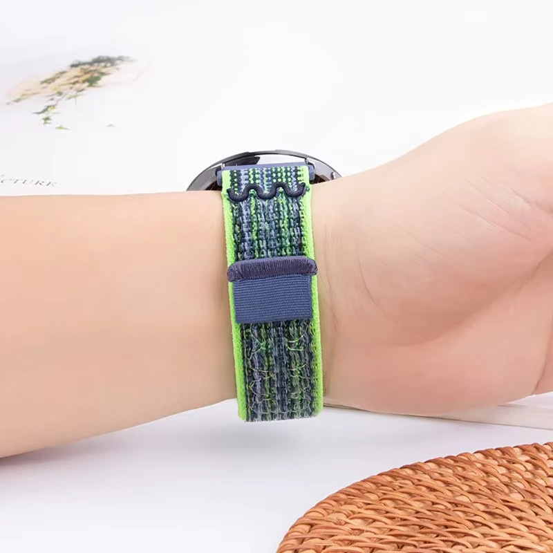 KOSPET Uhrenarmband Stickerei Nylon Schleife, 22 mm, Schwarz, Unisex - Bild 2
