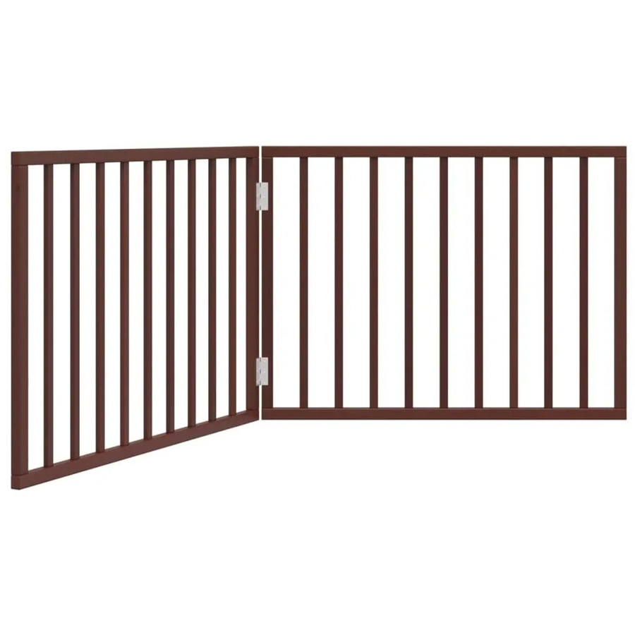 vidaXL Hundetor faltbar aus Pappelholz, 2-teilig, Braun, Höhe: 160 cm - Bild 2