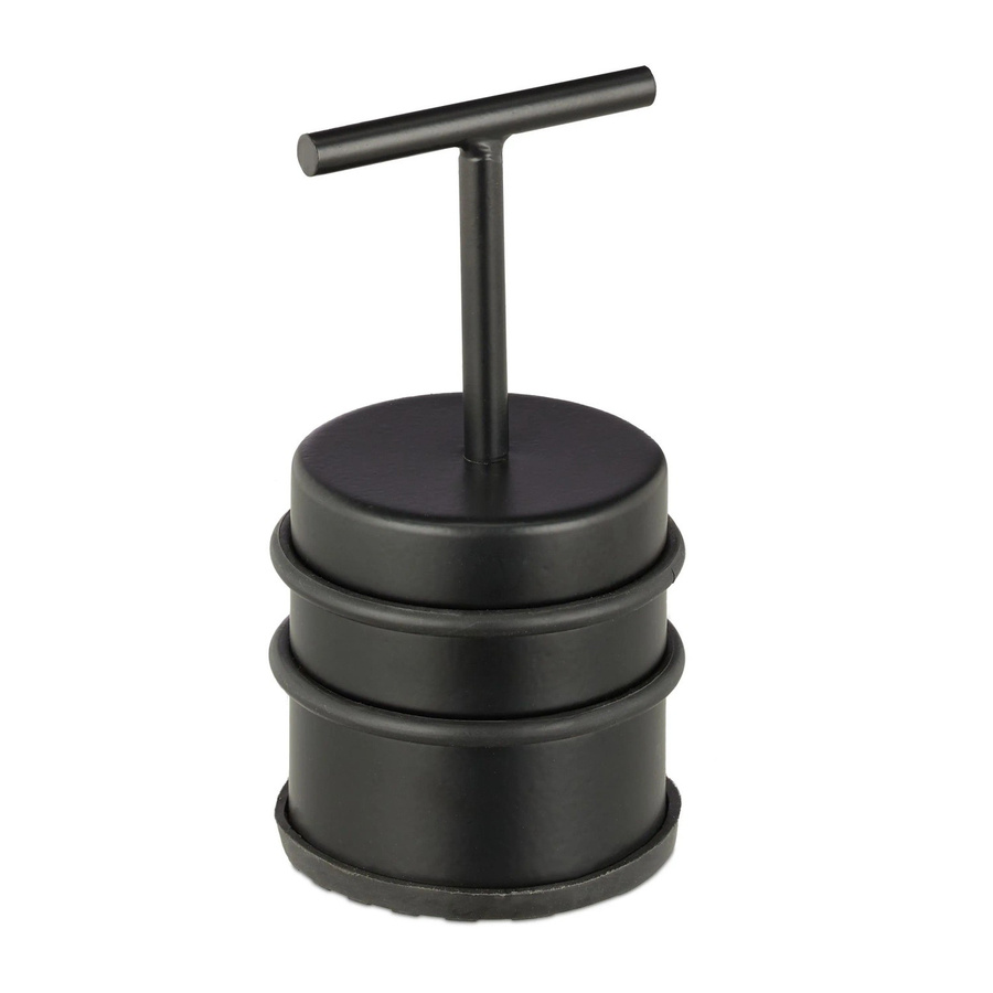 Relaxdays Türstopper aus Edelstahl in Schwarz, schwer und rutschfest mit Griff, B/H: 14 x 7 cm - Bild 2