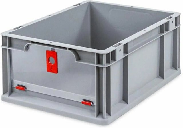 PROREGAL Eurobox NextGen Insight Cover Eurobehälter Transportbox mit verstärkten Wänden, Rot, H x B x T: 17 x 30 x 40 cm, 16 Liter - Bild 1
