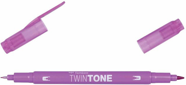 Tombow TwinTone Fasermaler Raspberry in Pink und Purple mit feiner Spitze - Bild 1