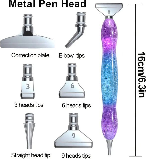 Ergonomischer Diamantmalerei-Stift mit Schraubverschluss und Metallspitze aus Kunststoff und Metall für 5D-Kunst-Nagelstein-Zubehör - Bild 1