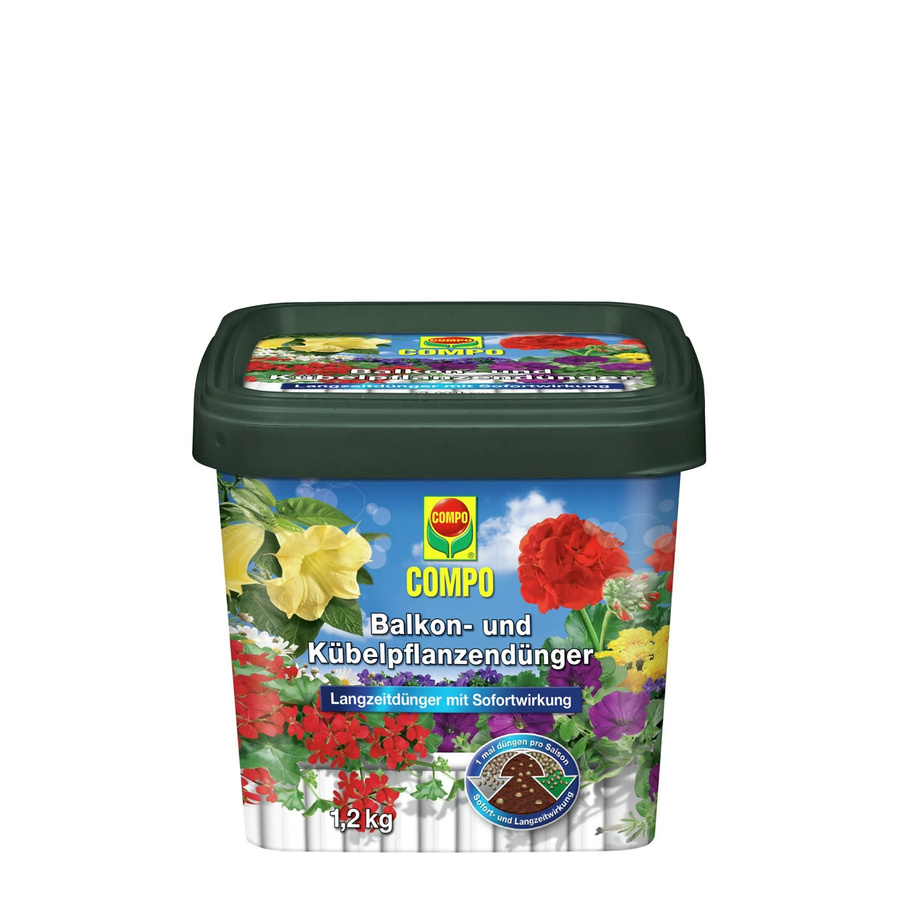 Compo Balkon- und Kübelpflanzendünger als Granulat für Balkonpflanzen, Grabbepflanzungen und Zitruspflanzen, 1,2 kg - Bild 2