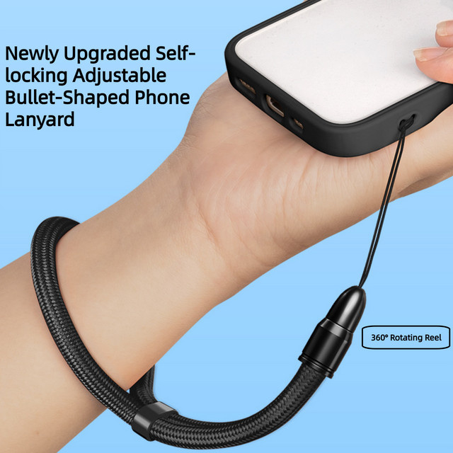 Multifunktionaler Handy-Gurt von VICTORY STREET als verstellbares Lanyard für Handy, Kopfhörer und USB-Sticks in Schwarz oder Lila - Bild 1