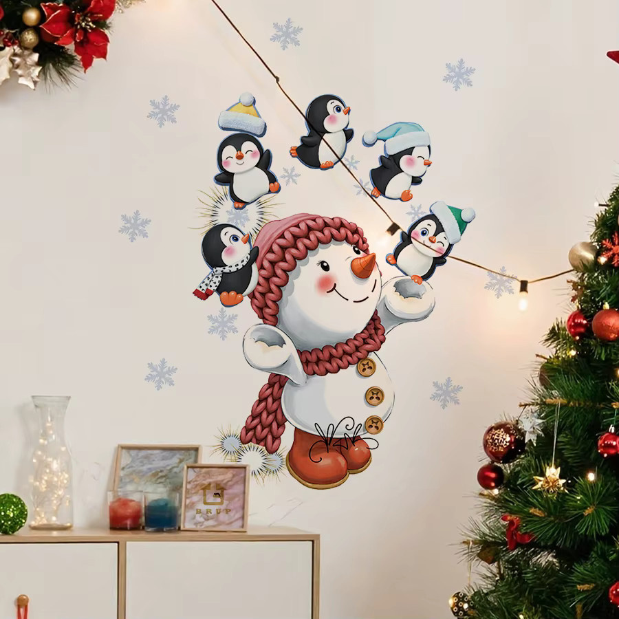 BRUP Weihnachts-Wandtattoo mit Tieren in Mehrfarbig, selbstklebend für deine Heimdekoration - Bild 4
