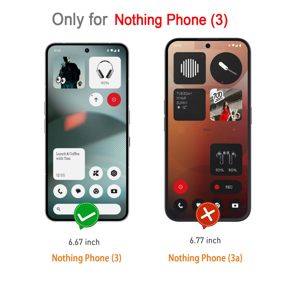 Nothing Displayschutzfolie für Nothing Phone 3 aus gehärtetem Glas, HD 9H, transparent - Bild 2