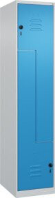 C+P Z-Spind Classic PLUS Garderobenschrank mit 2 Fächern und Sicherheits-Drehriegel, Farbe Grau oder Blau, H x B x T: 185 x 40 x 50 cm - Bild 1