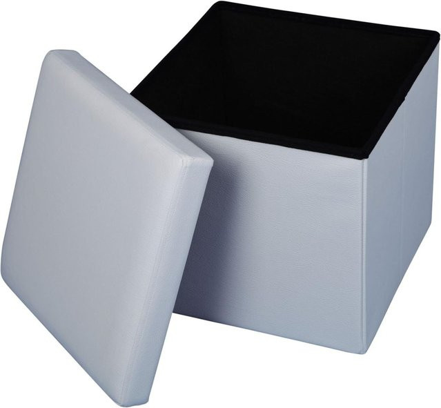 ECHTWERK Sitzwürfel StoreCube aus Kunstleder in Weiß, B/T/H: 38 x 38 x 38 cm - Bild 1