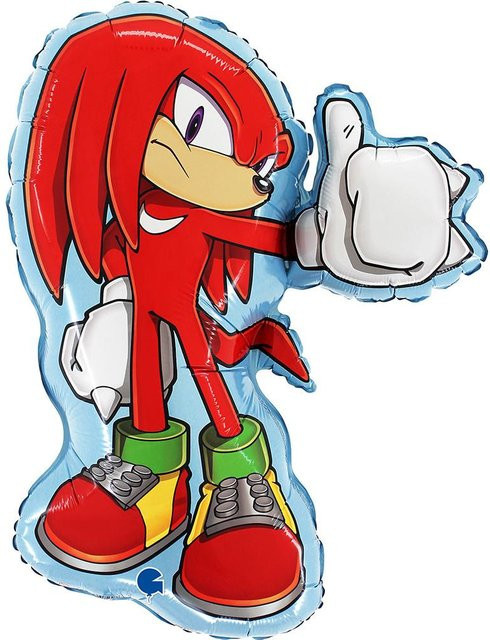 Grabo Folienballon Sonic Knuckles, Rot, B: 50 cm, H: 54 cm - Bild 1