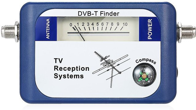 VehicleKit Digitales Satellitensignal-Finder-Messgerät mit Antenne und Empfangssystem in Dunkelblau - Bild 1