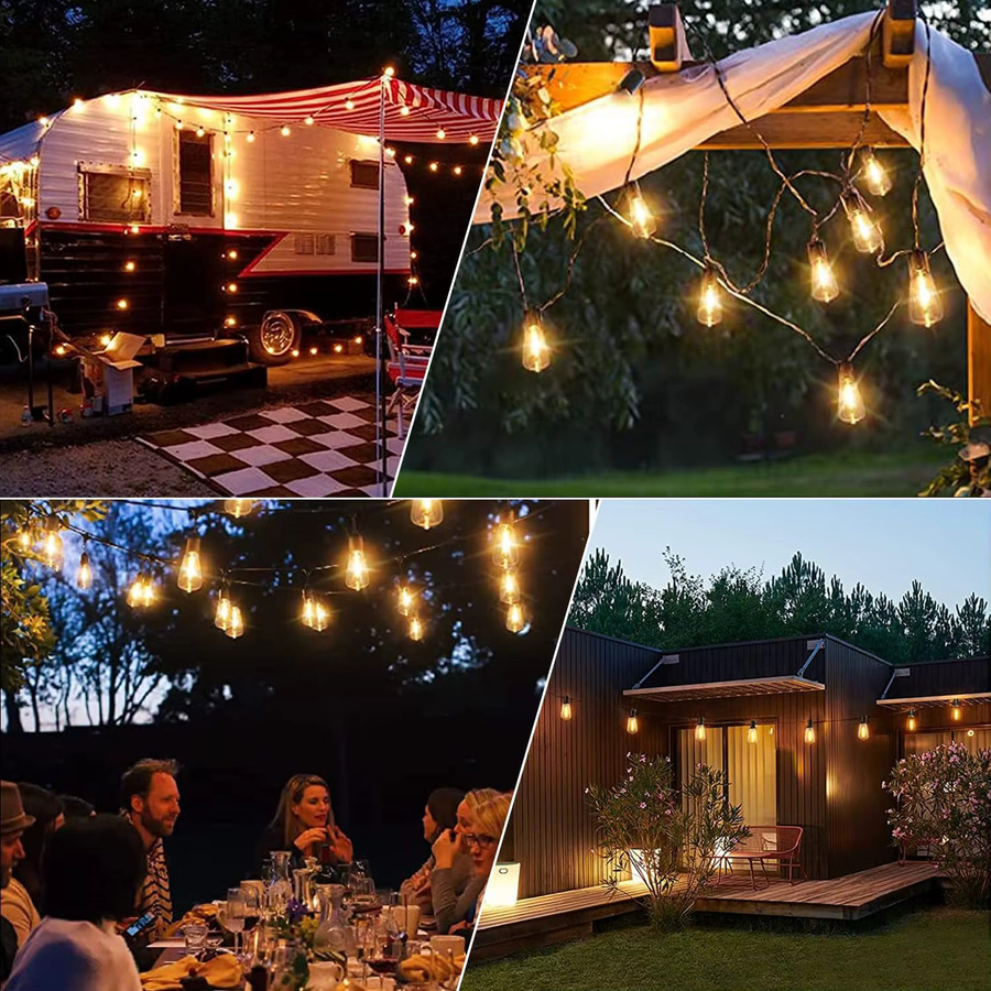 Grensk LED Lichterkette ST38 Retro im warmweißen Design, wasserdicht und bruchsicher, transparent, E12 Fassung - Bild 2